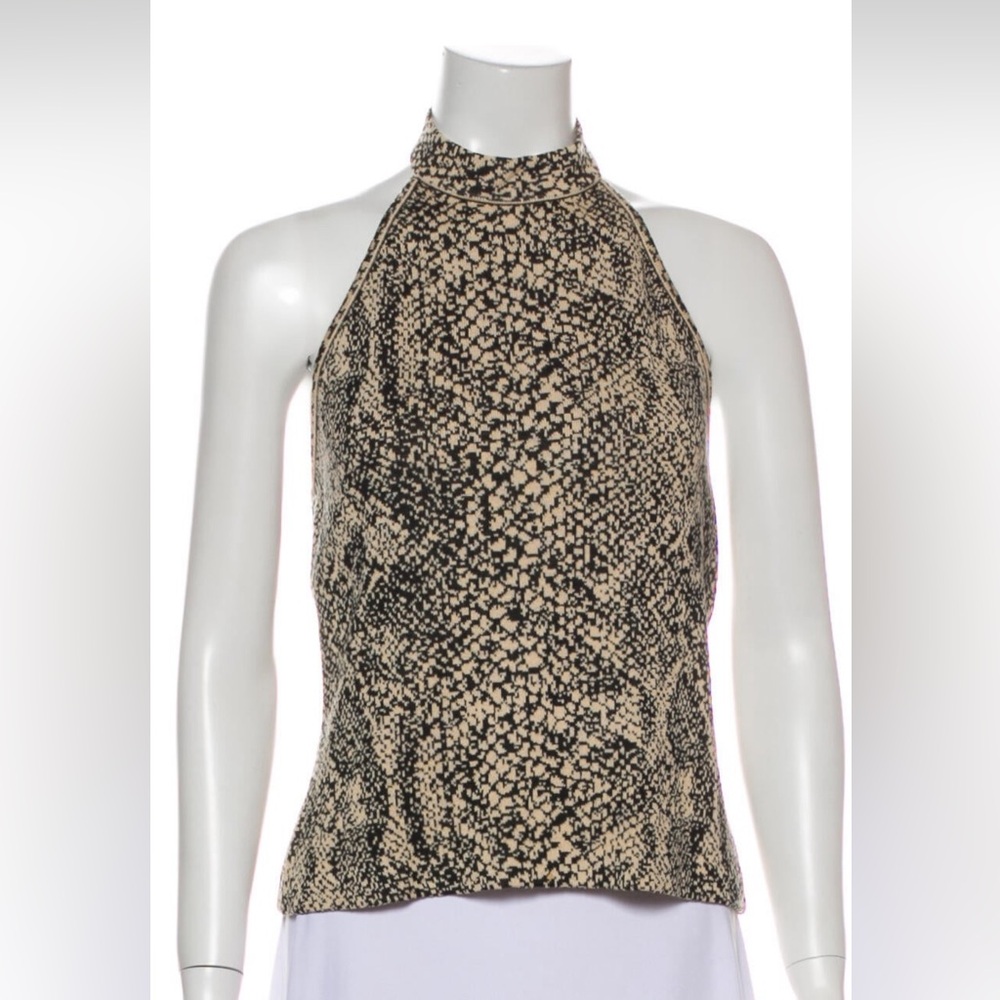 St. John Snake Print Halterneck Top